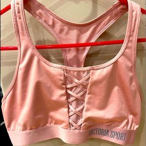 Pink sports bra